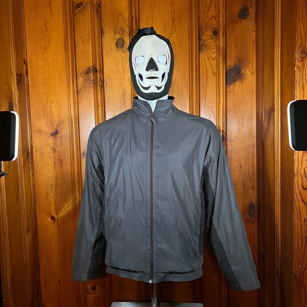 Penguin Sport M Retro Windbreaker Gray Black Athletic Bomber Jacket 90s